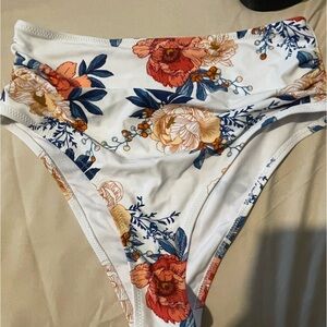 Floral High Waisted Cheeky Swimsuit